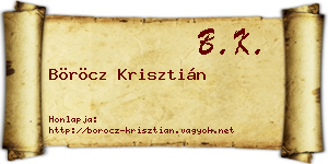 Böröcz Krisztián névjegykártya