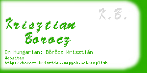 krisztian borocz business card